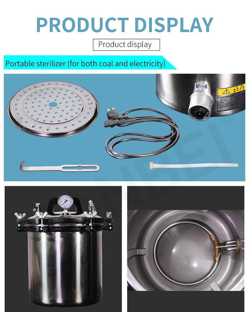 Portable Stainless Steel Steam Sterilizer Autoclave with Ce