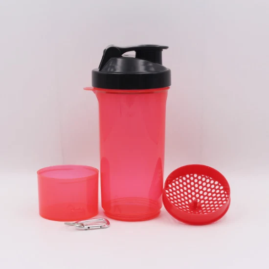 500ml/17oz Slim protein shaker with netting and container (KL